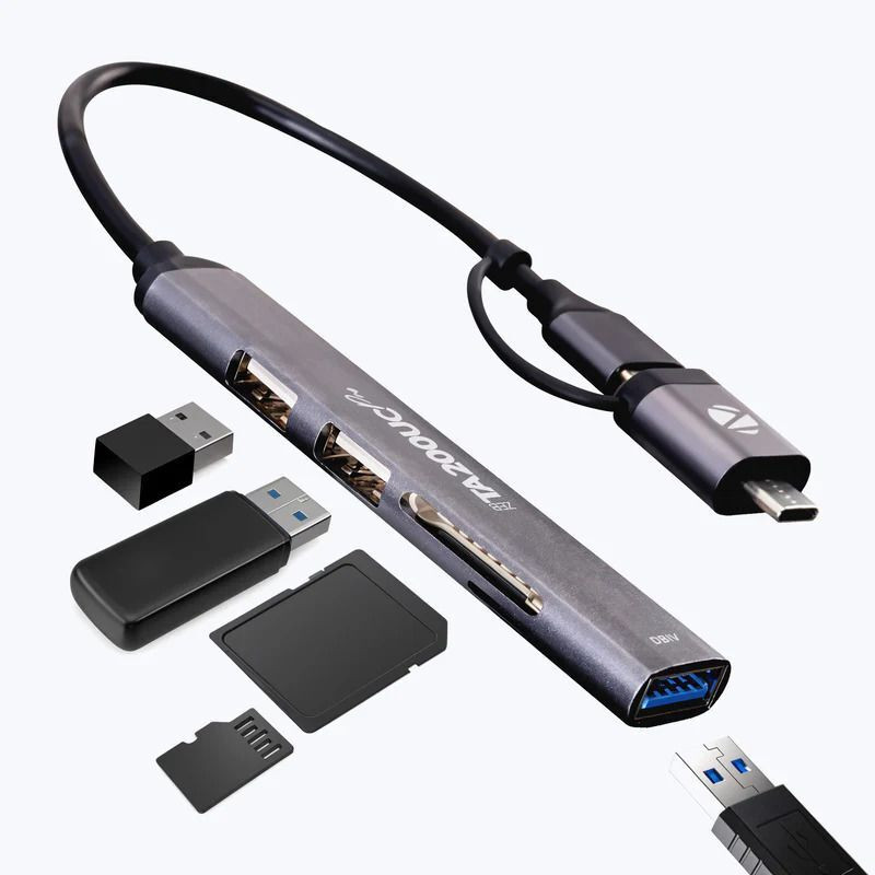 ZEBRONICS TA200UC pro, 3 Ports, USB/Type C - USB 3.0, Speeds upto 5 Gbps USB Adapter(Aluminum body)