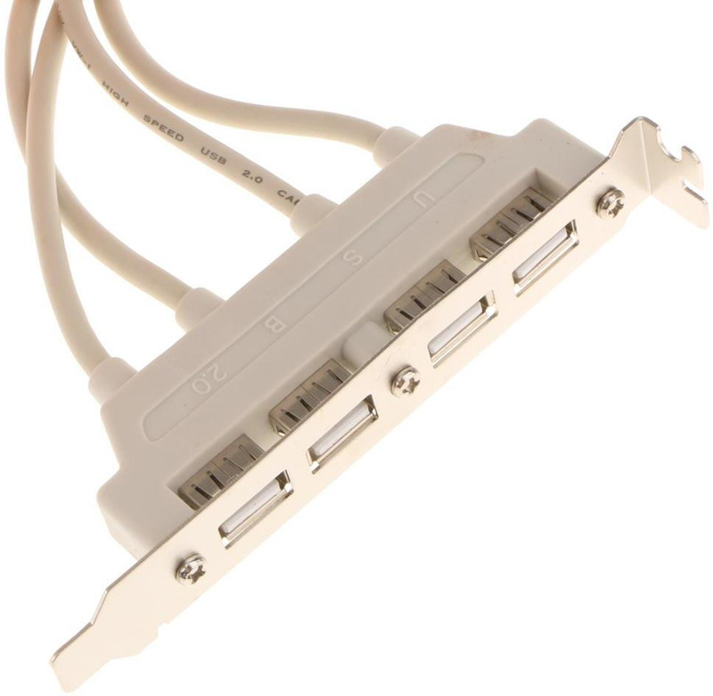 Lyla Dual 10Pin Motherboard Header to 4 Port USB2.0 Back Panel Slot Bracket Cable USB Adapter(Multicolor)