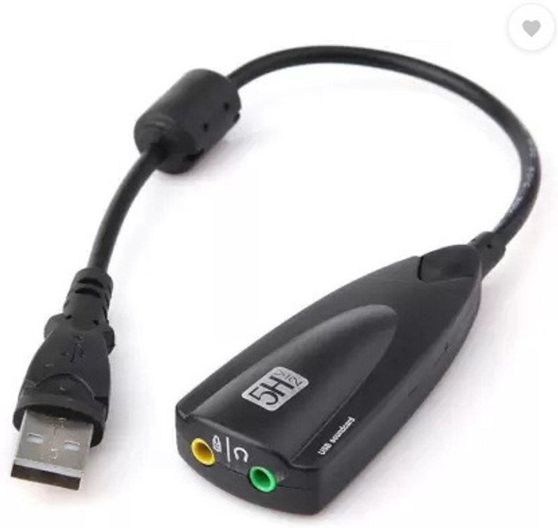 SarvoTeleweb Sound Card USB To Audio Adapter/Converter Plug & Play For Window,Mac,Laptop,PC USB Adapter(Black)