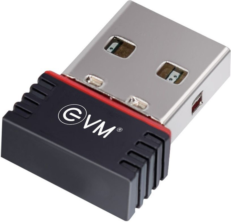 EVM EnWifi USB Wireless Dongle for Laptop and Desktop Wi-Fi Receiver USB Adapter(Black)
