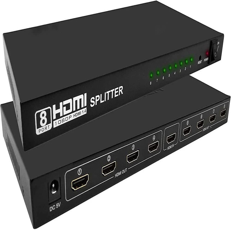 BALRAMA  TV-out Cable 1x8 HDMI Splitter, Audio Video Support Full HD 3D & 4K x 2K(Black, For Computer)