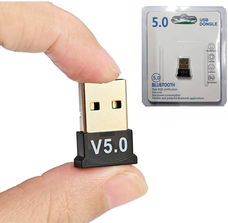 Imaashi 5.0 Bluetooth USB Dongle Adapter for Computer, Laptop Compatible with Windows USB Adapter(Black)