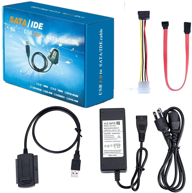 microware Sata/Pata/Ide Drive To Usb 2.0 Adapter Converter Cable For 2.5''/3.5'' USB Adapter(Black)