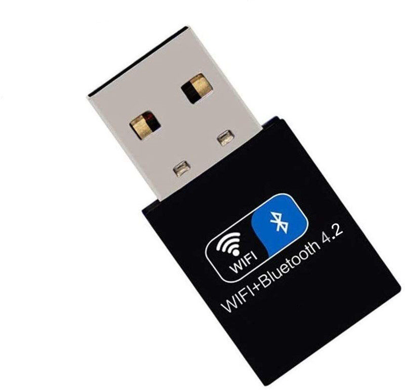 ALRITO Wi-Fi + Bluetooth USB 2.0 Mini Dongle for Desktop Laptop PC USB Adapter(Black)