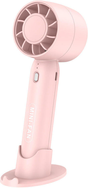 NLB ENTERPRISE Premium Quality Mini Portable Rechargeable fan, LED display, 3 Speed Mode NTPB-1021 USB Fan(Pink)