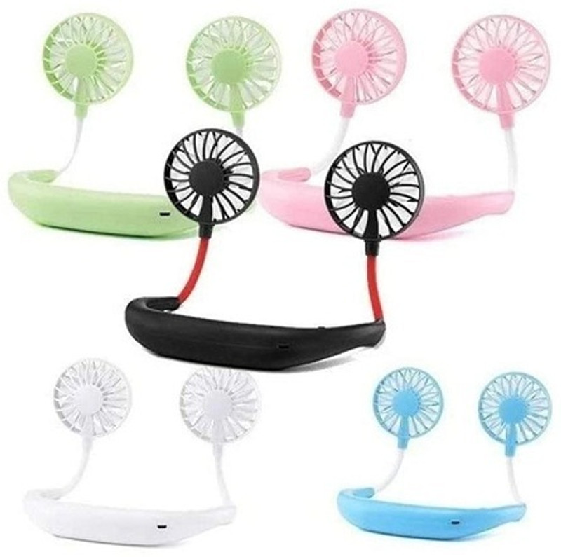 KGDA Home Kitchen Office Traveling High speed Neck fan Double Fans Rechargeable USB HC9M38UX7 USB Fan(Multicolor)