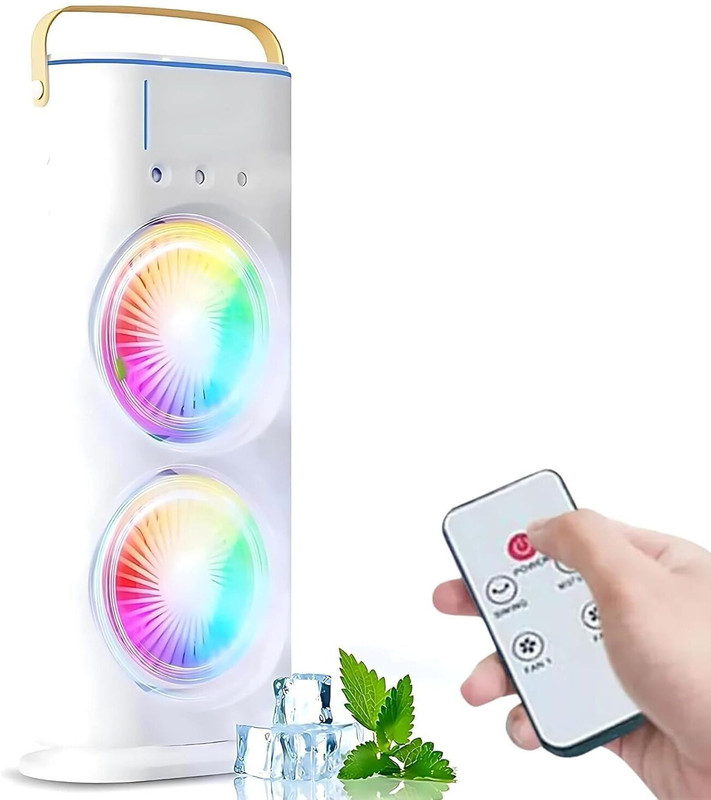 ravya enterprises USB Rechargeable Desk Fan for Home, Office, Travel & Table Use Portable Mini Personal Cooling Fan with Dual Air Output USB Air Cooler(White)