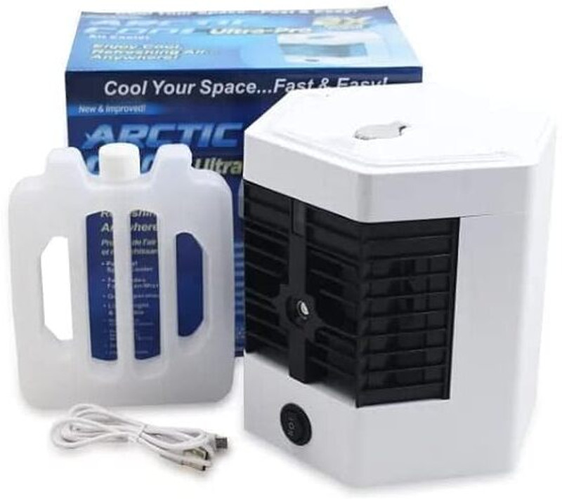 KRUTHU Portable Air Conditioner Fan, USB Personal Cooler, Mini Humidifier Fan, 3 Timer 3 Wind Speeds, Spray Modes for Office, Home -04 USB Air Cooler(White)