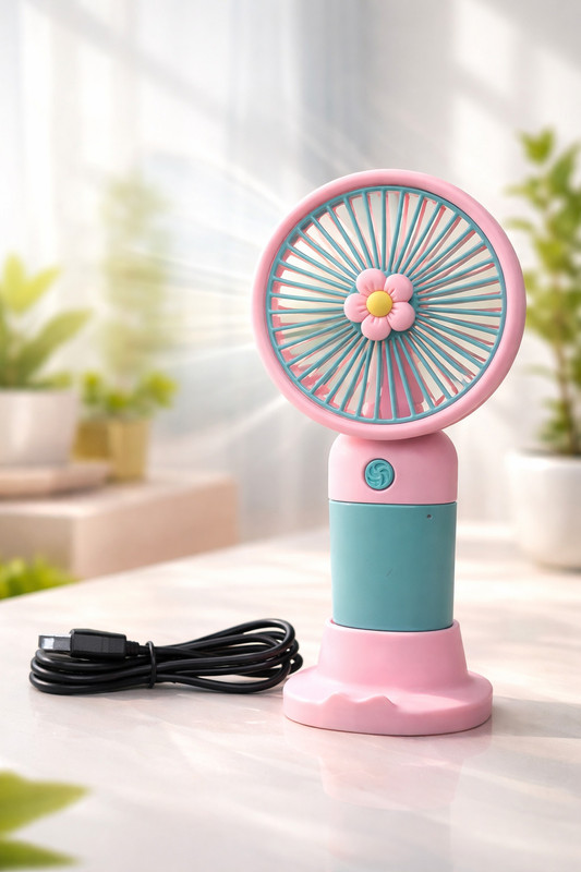Valora Store Portable Mini Hand Fan with 3 Speeds, Perfect for Kids, Girls, Travel & Makeup MPF07VS Rechargeable Fan(Multicolor)