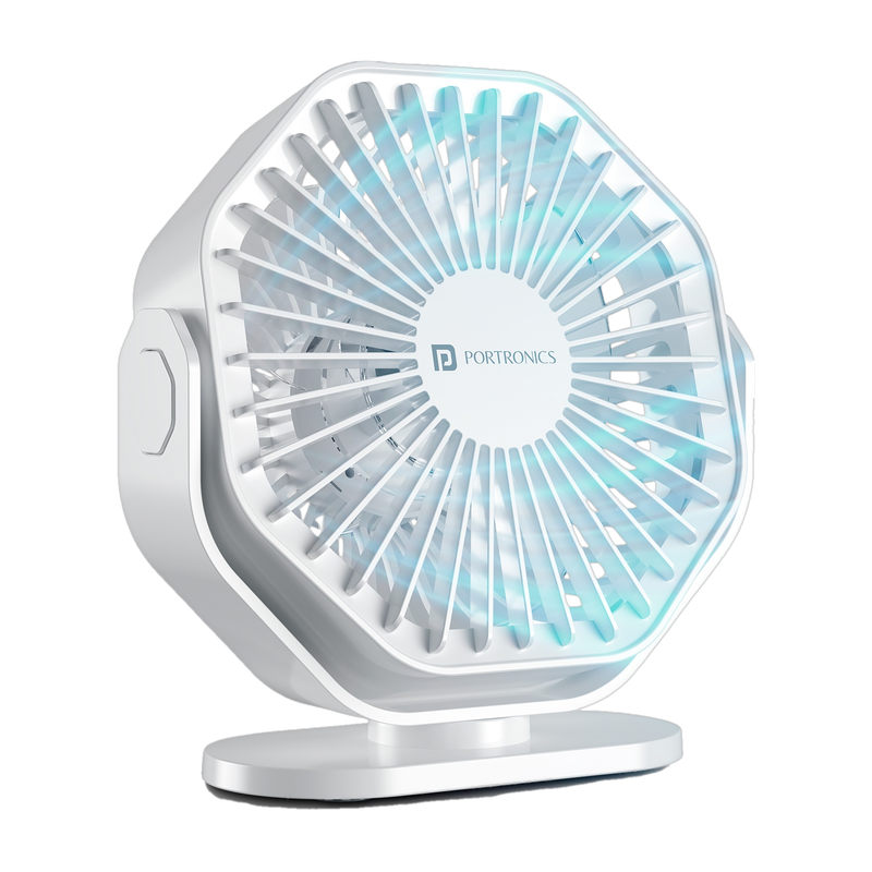 Portronics Chill On Mini Type-C Fan with 360° Rotation & Hanging Loop, 5000 RPM POR-3100 USB Fan(White)
