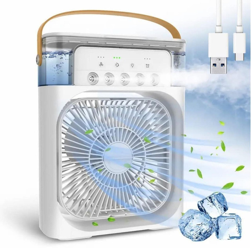 ELOVENARO Air Conditioners Small AC Quiet Personal Air Cooler Office, Home, Travel S1 Battery Powered 3 Blade Portable Mini Fan For Office Desk, Kitchen USB Air Cooler(Multicolor)