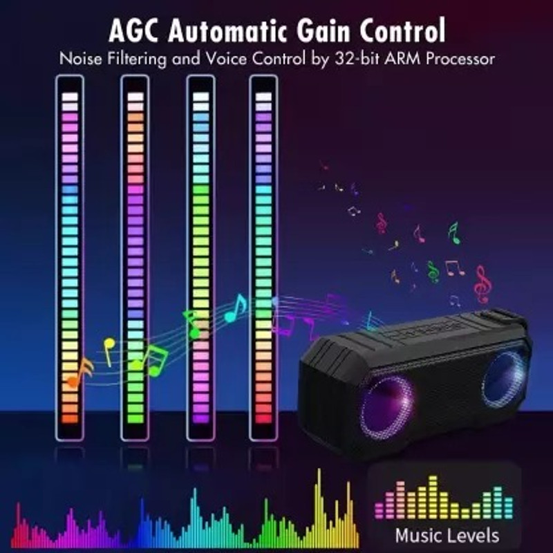 NKL Led RGB Bar Light 32 Bit RGB Music Sound Control For Cars Led Light 204 Smart Sensor Light