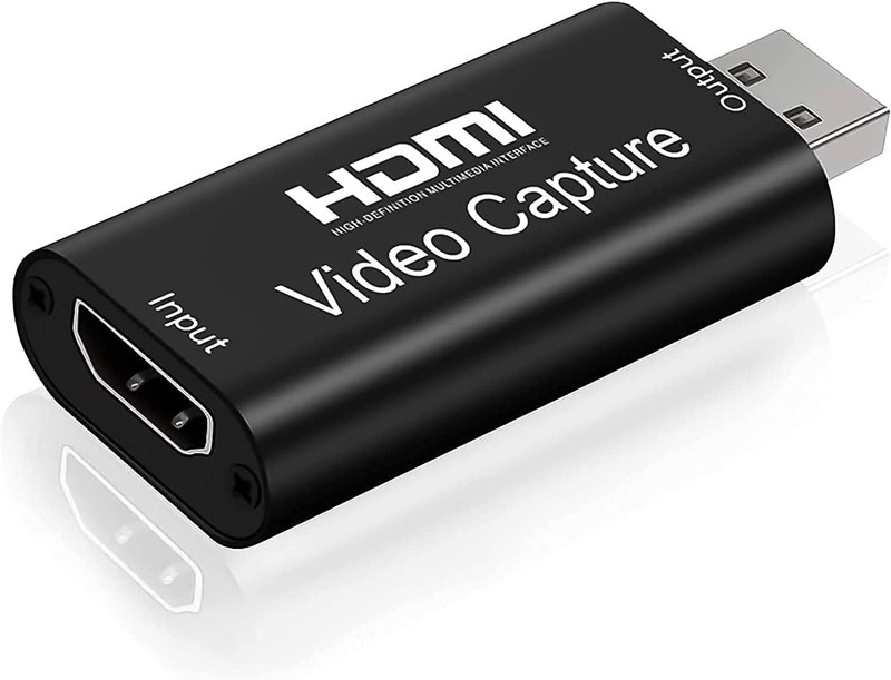 Forida 4K Video Capture Card, HDMI to USB Adapter, 1080P Live Video Streaming Game Media Streaming Device(Black)
