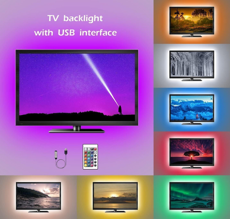 SKYBUCKET Waterproof RGB LED Strip Light with Remote for TV Backlight & Bedroom Cove RGB Led Flexible Strip Light Multi-Color Changing Lighting Kit Tv Led Light(Multicolor)