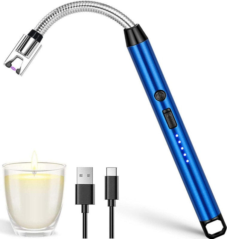Hiply Windproof Rechargeable USB Electric Multi-Function Arc Lighter Long Neck 360 Degree Flexible Electric Lighter USB Hub(Multicolor)