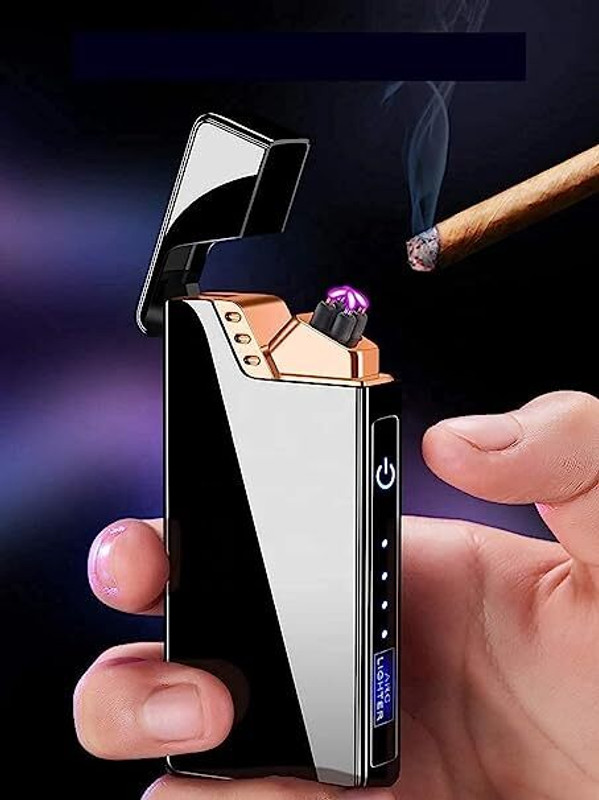 TULUA Electric Arc Lighter Plasma Flameless Windproof Lighter with Battery Electric Electric Arc Lighter Plasma Flameless Windproof Lighter with Battery Electric Cigarette Lighter(Black)