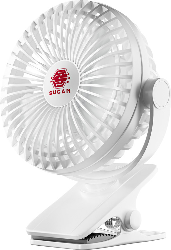 SUCAN 5 Inch Rechargeable Mini Fan with Clip Stand for Laptop & Desk Car Interior Fan(5 V)