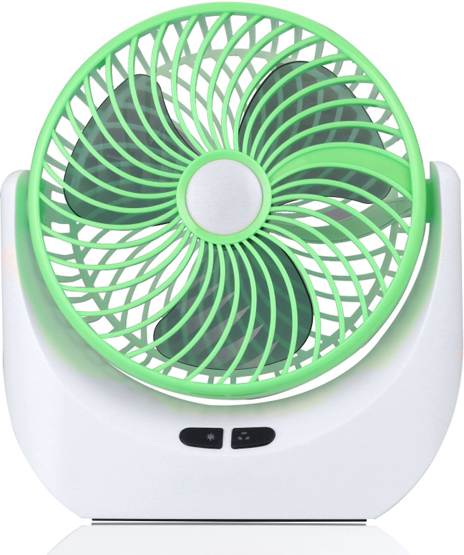 Ampeva High-Speed 4000mAh Rechargeable Table Fan with LED Light, Portable Fan, USB Fan, USB Battery Powered Quiet Personal Fan, 3 Speed For Office, Home, Kitchen USB Fan(Green)