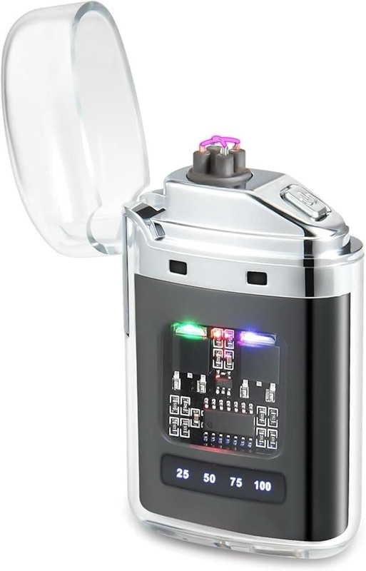 Dherik Tradworld Stylish Dual Arc Electric Lighter - Unique Transparent Windproof Cigarette Lighter, Rechargeable with USB Cigarette Lighter(Multicolor)
