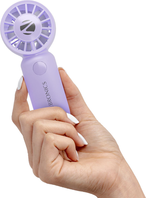 ZEBRONICS Portable Hand, Upto 3h Backup,10500 RPM, Rechargeable Battery,5 Speed Modes ZEB-Heat Buster 100 Purple USB Fan(Purple)