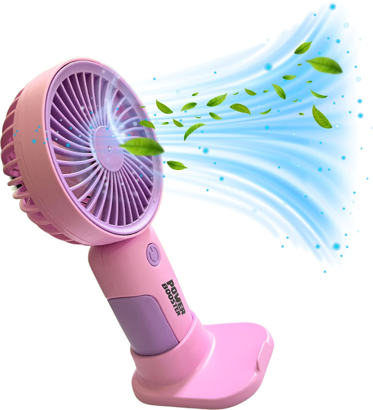 WOYR Premium Rechargeable Portable Mini Fan with 3 Speeds|Small Fan USB Rechargeable Fan Rechargeable Fan(Pink)