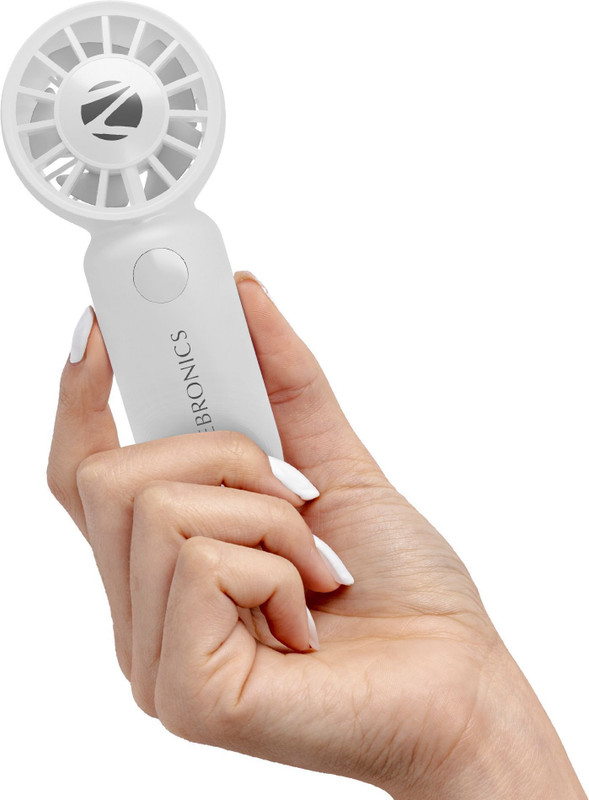 ZEBRONICS Portable Hand, Upto 12h Backup, 3600mAh Rechargeable Battery, 5 Speed Modes Zeb-Heat Buster 200 USB Fan(Grey)