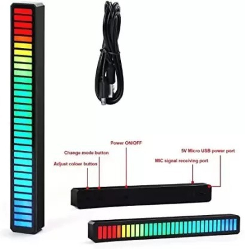 BSVR Led RGB Bar Light 32 Bit RGB Music Sound Control For Cars Led Light 157 Smart Sensor Light