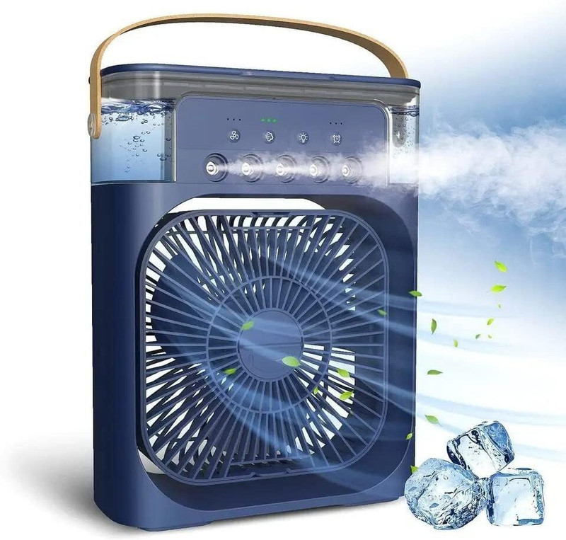 DRUMSTONE 1 Year Extended Warranty Limited Edition Portable Air Cooler - 4-in-1 Cooling, Fan & Humidifier USB Fan(Blue)