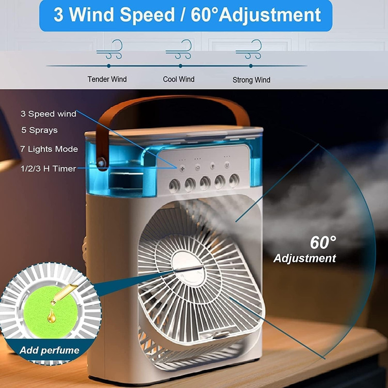 Kazotra 3-in-1 Arctic Air Mini Cooler Humidifier Purifier for Home Office Desk Use USB C 3-in-1 Arctic Air Mini Cooler Humidifier Purifier for Home Office Desk Use USB C USB Air Cooler(Black)
