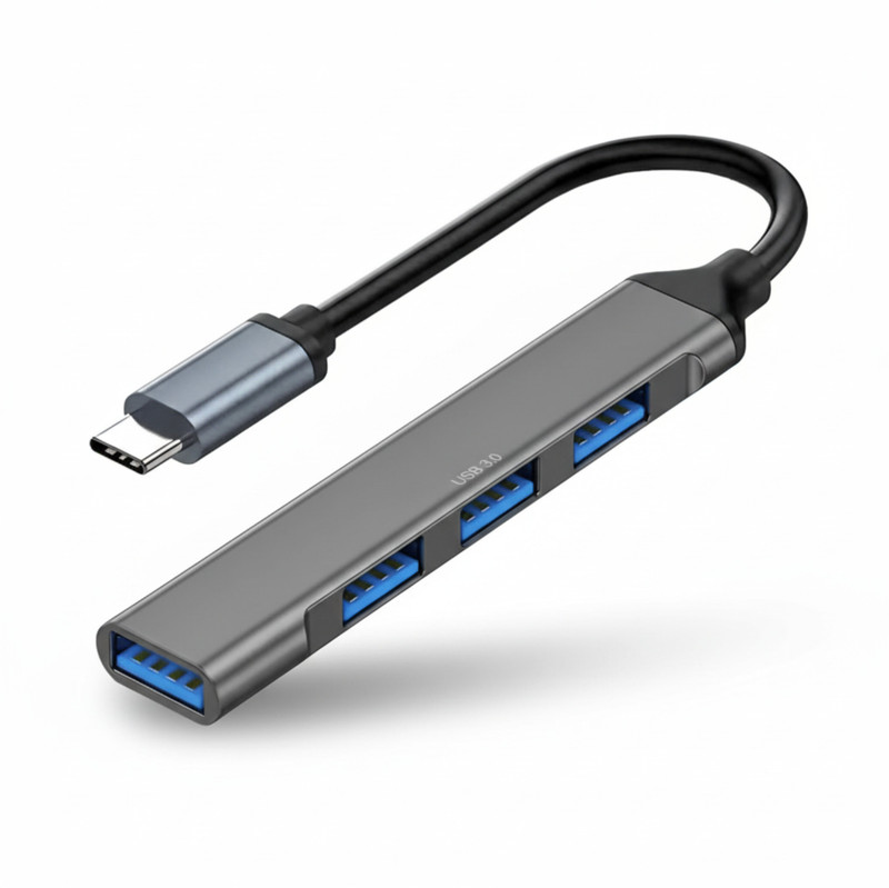 DELOX Type C & Micro USB 4 in 1 OTG Connector – Fast Data & Charging TYPE-C USB 3.0 USB Hub(Multicolor)