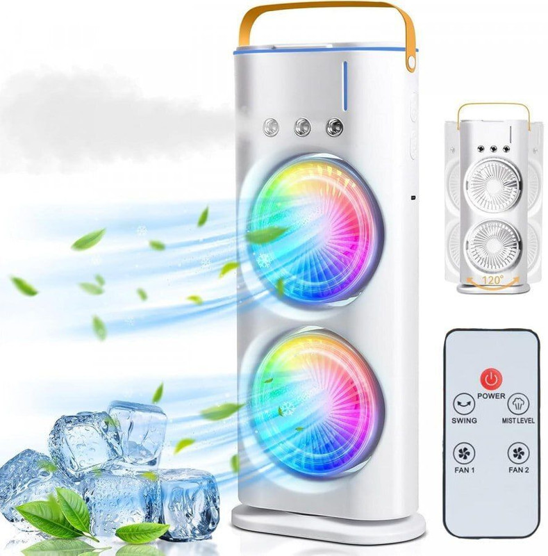 ShivayEcom 4000 mAh Rechargeable Mini Air Cooler, Portable Personal Air Conditioner Portable Mini Air Cooler With Mist Humidifier USB Air Cooler(White)