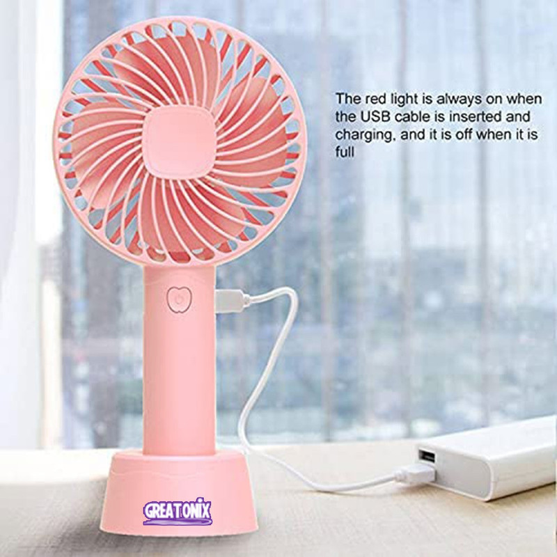 GREATONIX Portable Built-in Rechargeable Battery Operated USB Hand Table Mini Fan HANDY-FAN-MULTICOLOR USB Fan(Multicolor)