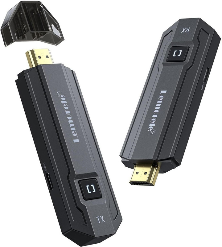Lemorele Wireless HDMI Transmitter and Receiver Kit Support 1080P@60Hz HD Transmit P20 HDMI Connector(Black)