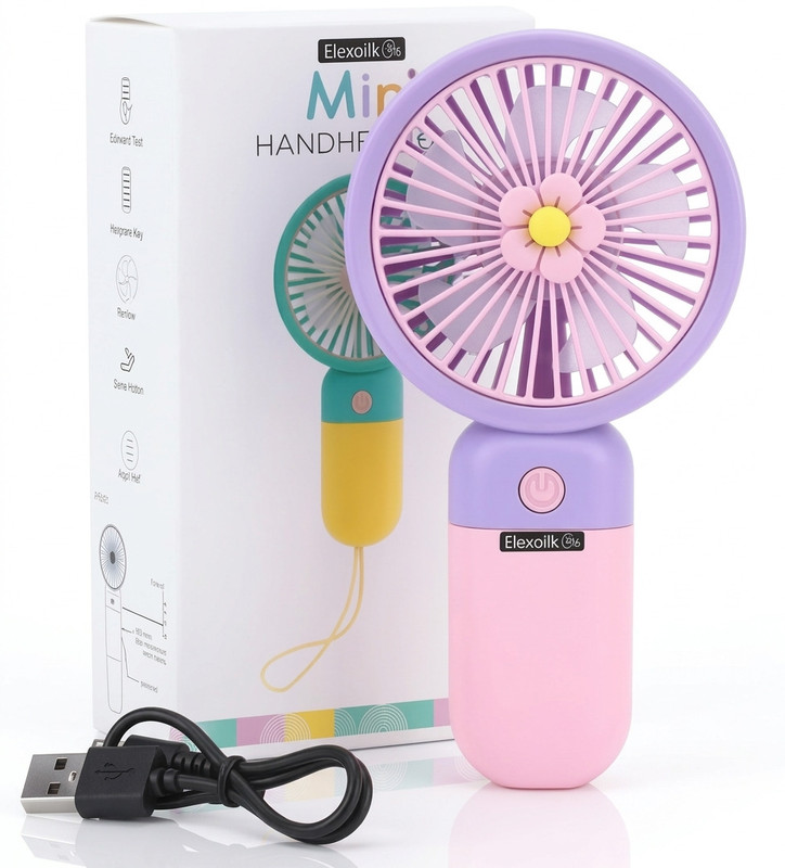 NBN MINI AIR FANS Rechargable with USB Cable MINI FANS LX636 Rechargeable Fan, USB Cable, Laptop Accessory(Multicolor)