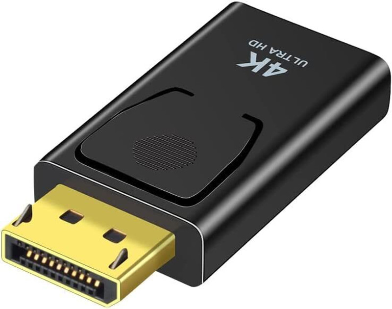 HITRIME TV-out Cable DisplayPort to HDMI 4K Adapter, DP Male to HDMI Female, Supports 4K@30Hz(Black, For Laptop)