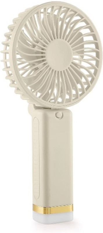 PLERIZA Rechargeable with LED Light – Foldable Mini Fan, Small Fan,USB Charging Hand Fan with 1200mAh Battery & 3 Speed Modes | Travel, Makeup, Kitchen USB Fan(White)