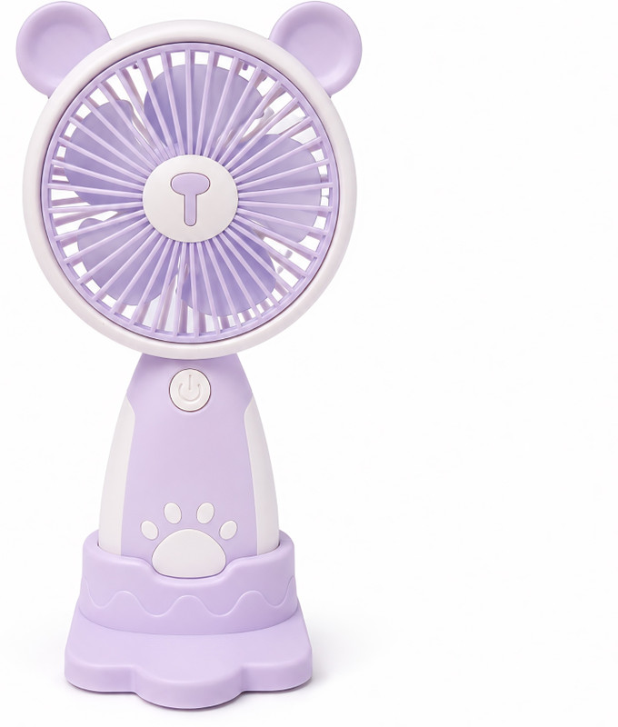 WOYR Portable Rechargeable Fan with 3 Speed , USB Rechargeable Cooling Fan Hand Fan| Mini Fan High Speed| Fan For Kids, Adults Rechargeable Fan(Purple)