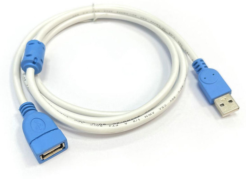 Zenz 3 Meter High Speed USB 2.0 Extension Cable - Male to Female Extender Cord for PC, Laptop, Smart TV, Printer, Keyboard, Webcam Etc USB Cable(Blue, White)