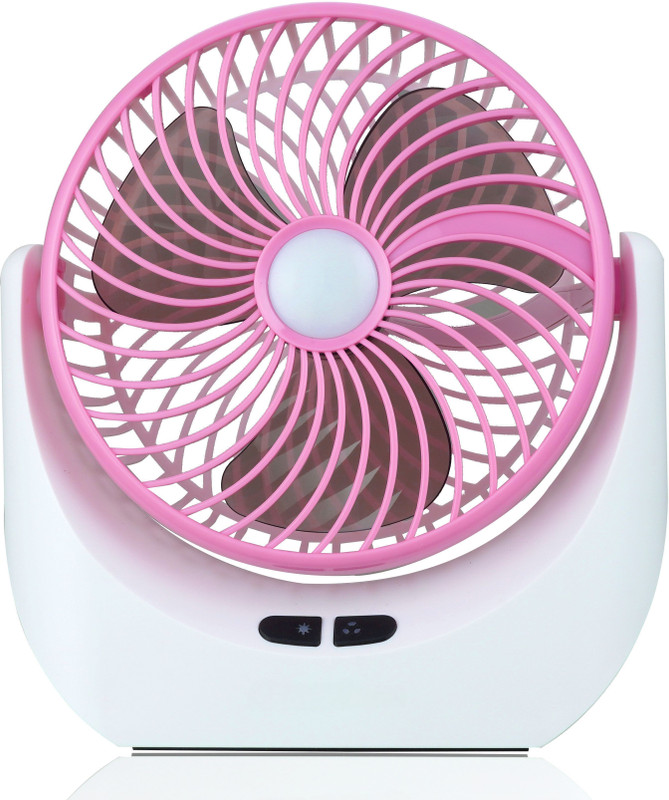 Ampeva High-Speed 4000mAh Rechargeable Table Fan with LED Light, Portable Fan, USB Fan, USB Battery Powered Quiet Personal Fan, 3 Speed For Office, Home, Kitchen USB Fan(Pink)