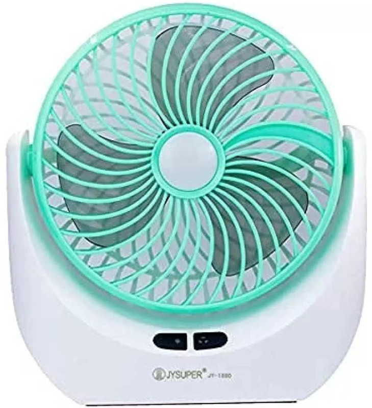 HRTS High-Speed 4000mAh Rechargeable Table Fan with LED Light, Portable Fan, USB Fan, portable USB table fan TT_219 USB Fan(Green, White)