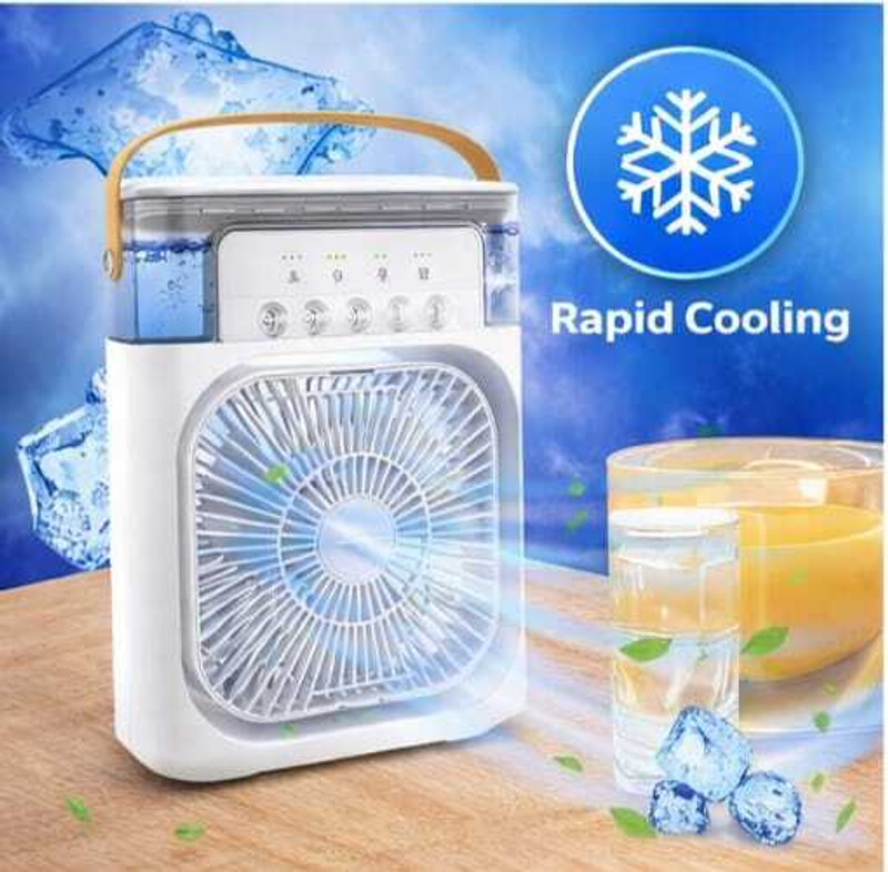 MANVIK Cooling Rechargeable Fan USB Air Cooler Portable Fan Cooler USB Air Cooler(White)