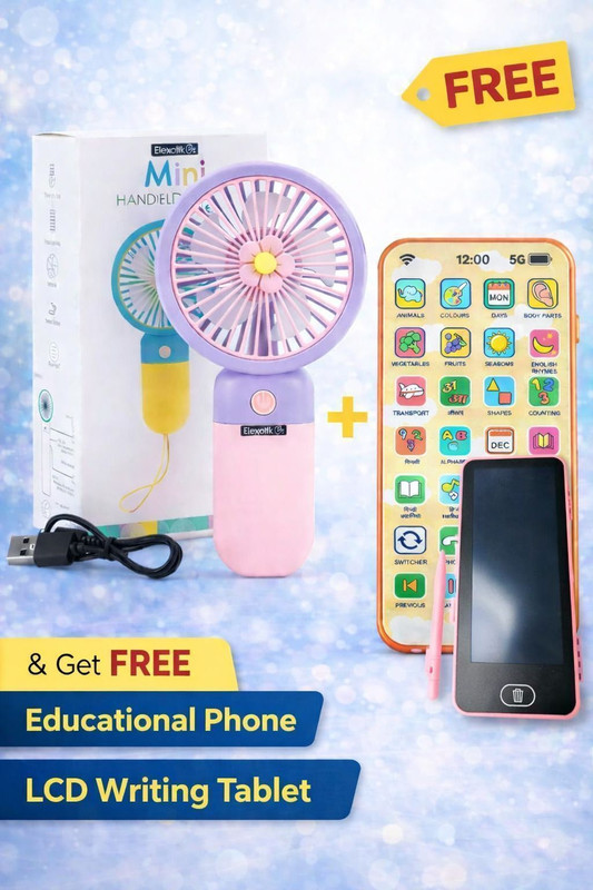 GN Wonders Mini Hand Fan for Outdoor & Indoor Use Portable Pocket Fan for Kids USB Fan(Multicolor)