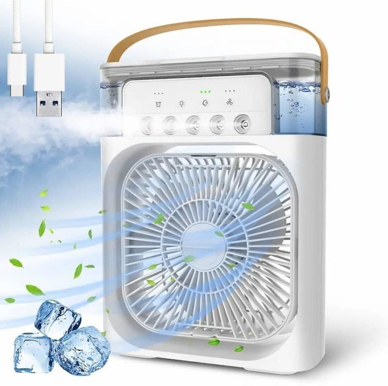 AMPLIN for Home Office -Artic Cooler 3 In 1 Conditioner Humidifier Purifier Mini Cooler cooler for room cooling mini cooler ac portable air cooler portable air USB Air Cooler(White)