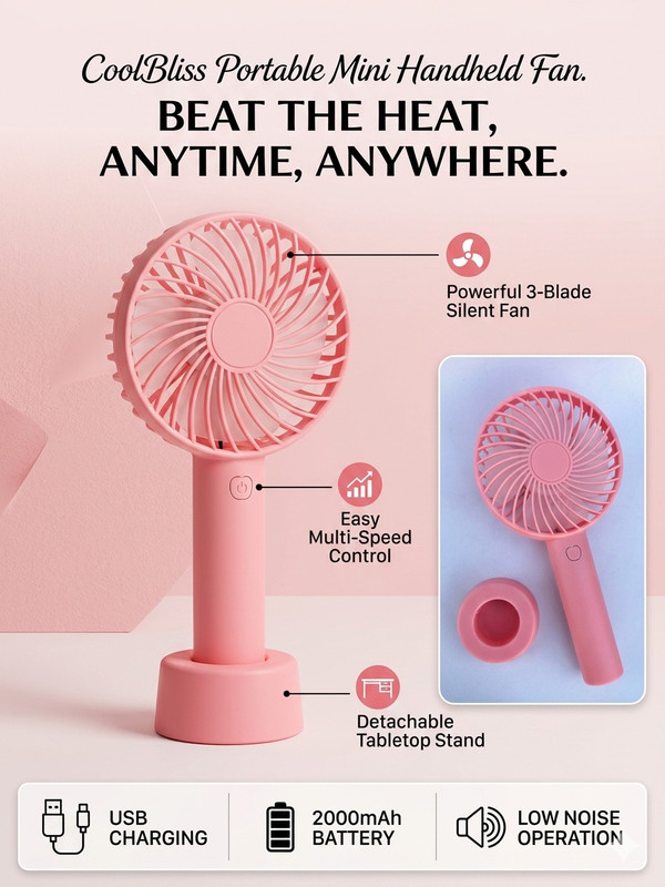 gtn Usb Fan | Portable Fan 3-Speed 01sfan USB Fan(Multicolor)