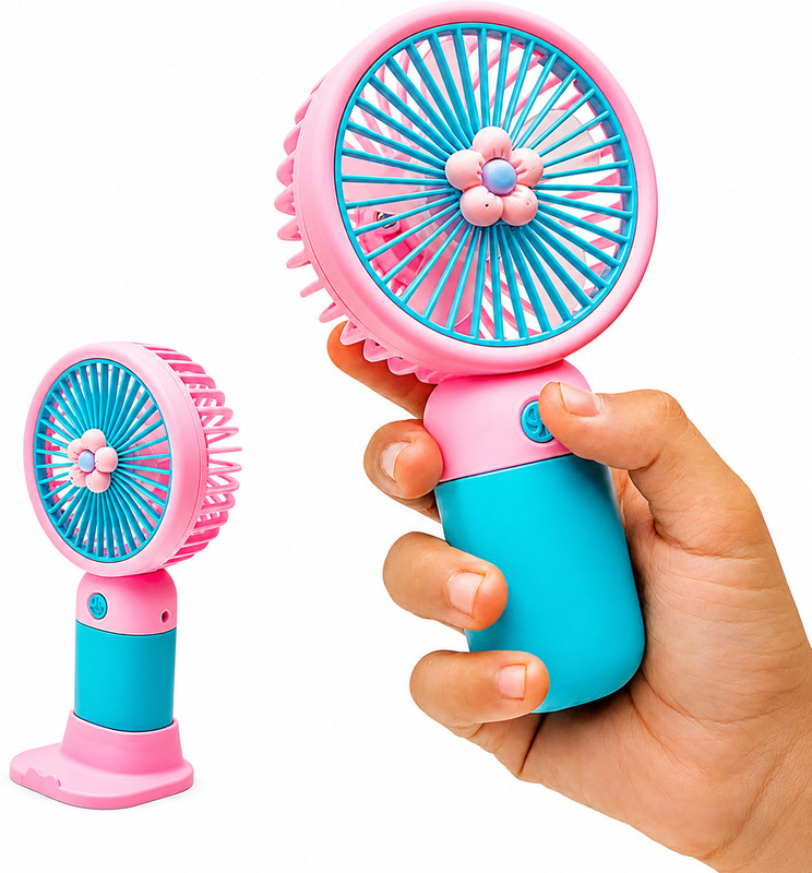 MINI , High Speed Motor, Type-C Charging Port, Beautiful Design Portable Handheld with 3 Speed Modes USB Fan(Multicolor)