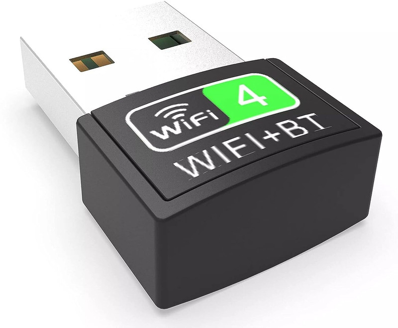 VOOCME Network Card WiFi Receiver Bluetooth Transmitter for PC, Laptop, Desktop. Black 2 in 1 USB Bluetooth & WiFi Wireless Adapter Bt 4.2 150Mbps WiFi Dongle USB Hub(Black)
