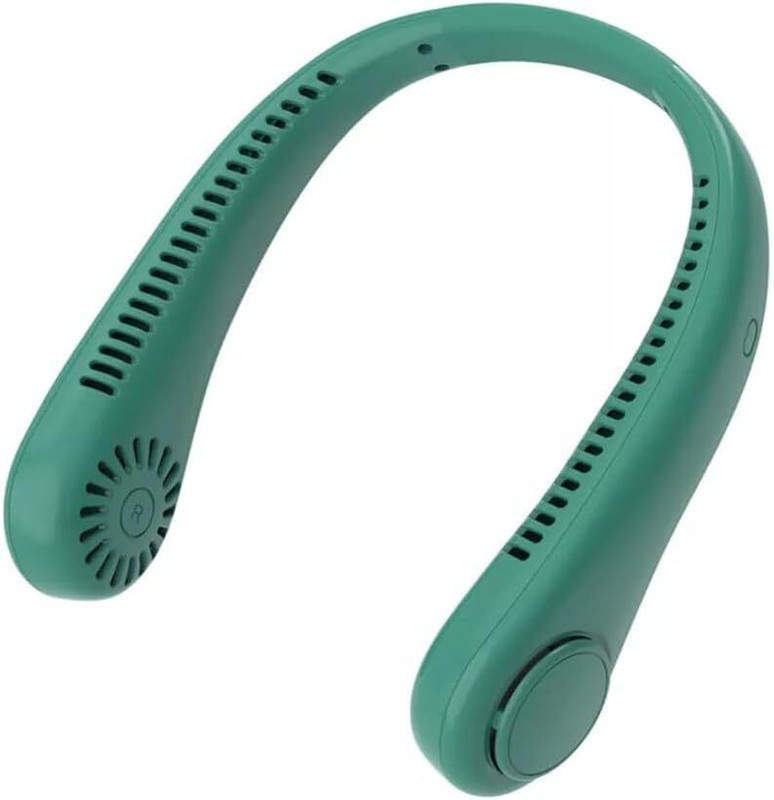 VOLTegIC Hanging Neck Fan Rechargeable - 3 Speeds with 360° Airflow-Green NF-34 Rechargeable Fan, USB Fan(Green)