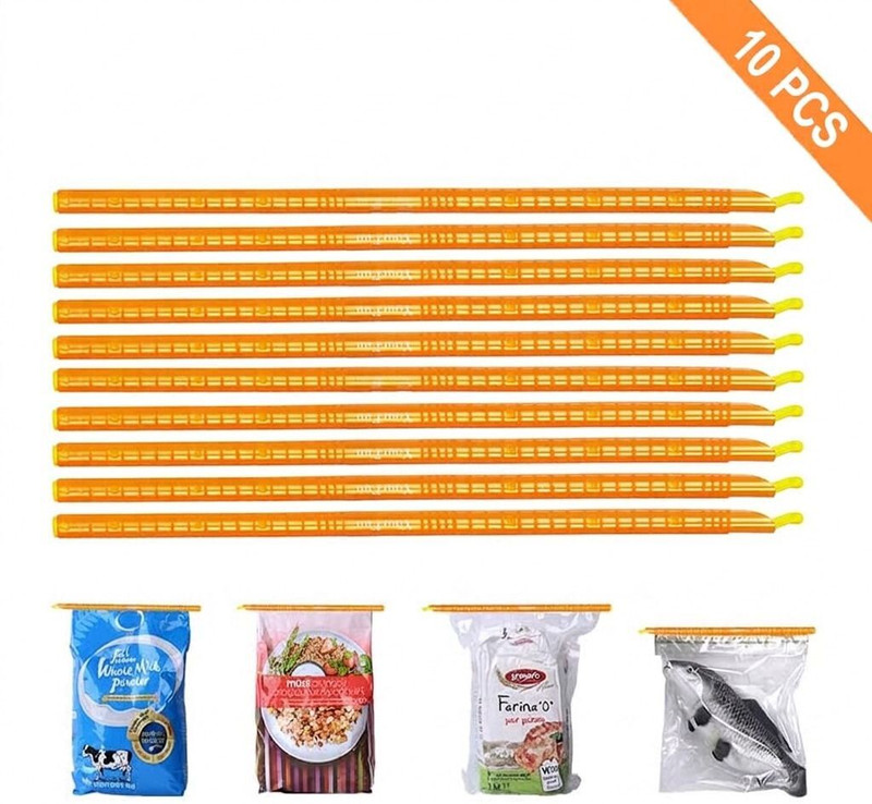 Inovera Plastic Airtight Leak-proof Bag Sealer Sealing Clips Sticks Chips Manual Vacuum Bag Sealer