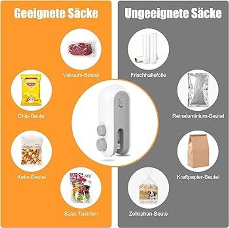TGECHNEST USB Rechargeable Sealing & Cutting Machine HGY12 Manual Vacuum Bag Sealer