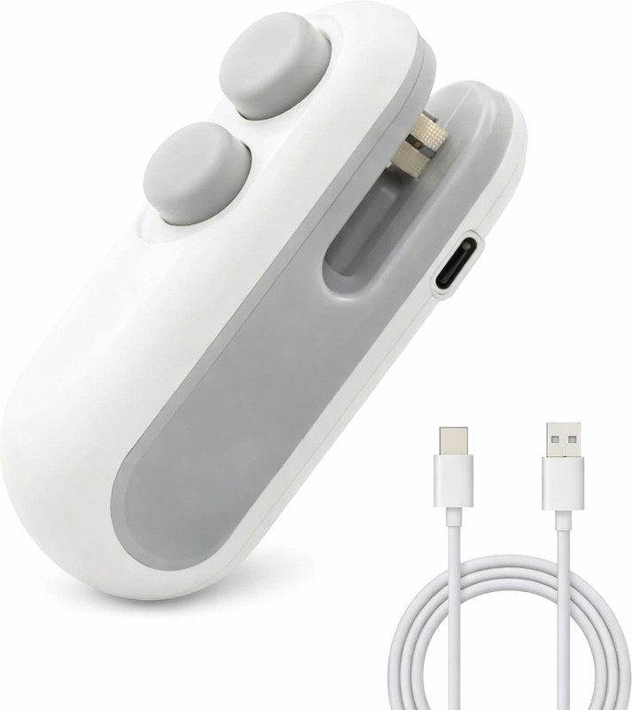 Devam Collection Mini Bag Sealer 2-in-1 Heat Sealer and Cutter, USB Type-C Rechargeable Manual Vacuum Bag Sealer
